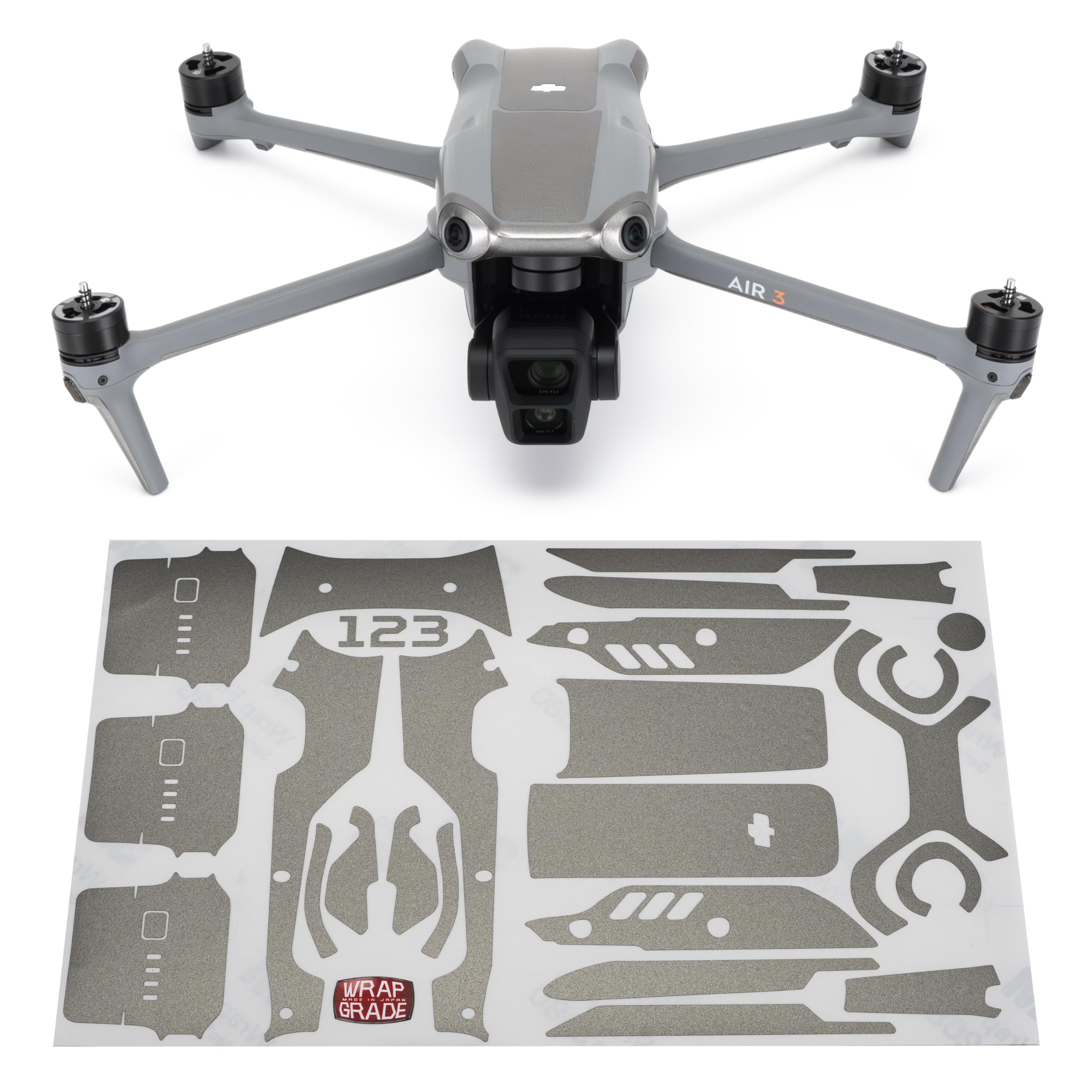 Wrapgrade Skin Stickers Compatible With Dji Air 3 | Accent Color (Titanium)